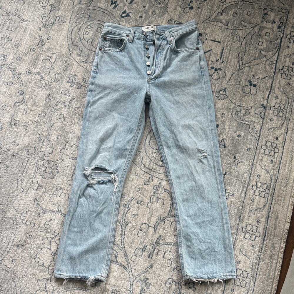 Agolde Light Blue Straight Leg Jeans